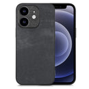 For iPhone 13 Vintage Leather PC Back Cover Phone Case