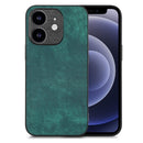 For iPhone 13 Vintage Leather PC Back Cover Phone Case