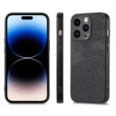 For iPhone 13 Pro Vintage Leather PC Back Cover Phone Case