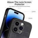 For iPhone 13 Pro Vintage Leather PC Back Cover Phone Case