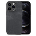 For iPhone 12 Pro Vintage Leather PC Back Cover Phone Case