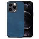 For iPhone 14 Vintage Leather PC Back Cover Phone Case