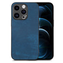 For iPhone 13 Pro Max Vintage Leather PC Back Cover Phone Case