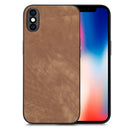 For iPhone 13 Pro Max Vintage Leather PC Back Cover Phone Case