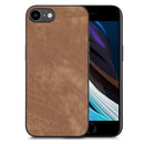 For iPhone 14 Vintage Leather PC Back Cover Phone Case