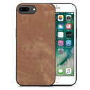 For iPhone 15 Vintage Leather PC Back Cover Phone Case