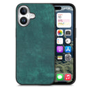 For iPhone 15 Vintage Leather PC Back Cover Phone Case