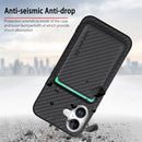 For iPhone 16 Carbon Fibre Leather Card Magsafe Phone Case
