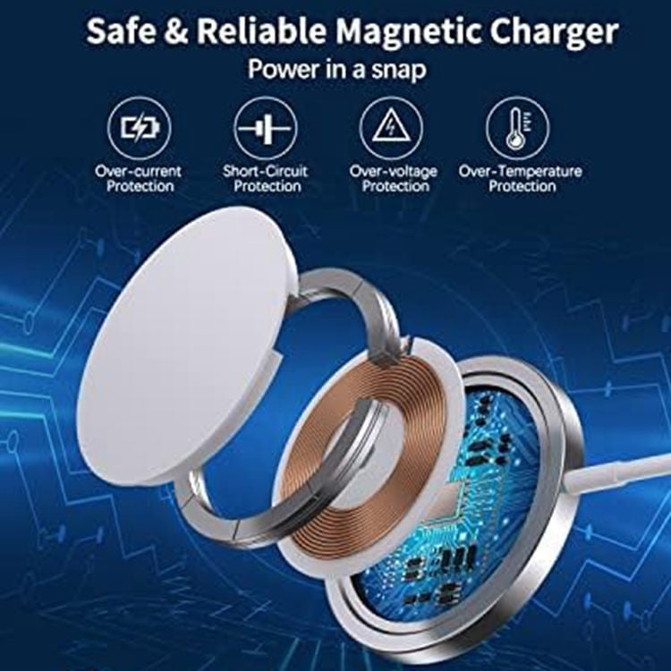 15W Max MagSafe Magnetic Wireless Charger for iPhone 15/14/13 / AirPods Pro, No Adapter