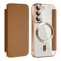 Shield MagSafe RFID Anti-theft Leather Phone Case, For Samsung Galaxy S22 5G