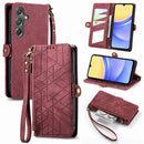 For Samsung Galaxy A15 Zipper Wallet Side Buckle Leather Phone Case