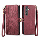 For Samsung Galaxy A15 Zipper Wallet Side Buckle Leather Phone Case