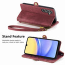 For Samsung Galaxy A15 Zipper Wallet Side Buckle Leather Phone Case