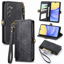 For Samsung Galaxy A15 Zipper Wallet Side Buckle Leather Phone Case