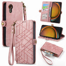 For Samsung Galaxy A15 Zipper Wallet Side Buckle Leather Phone Case