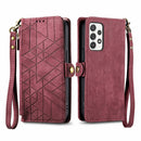 For Samsung Galaxy A15 Zipper Wallet Side Buckle Leather Phone Case