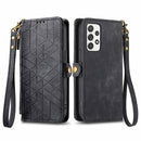 For Samsung Galaxy A15 Zipper Wallet Side Buckle Leather Phone Case