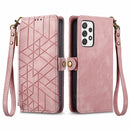 For Samsung Galaxy A15 Zipper Wallet Side Buckle Leather Phone Case