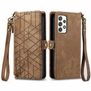 For Samsung Galaxy A15 Zipper Wallet Side Buckle Leather Phone Case