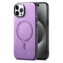 For iPhone 11 Pro Solid Colour Retro Magsafe PU Back Cover Phone Case