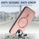 For iPhone 13 Solid Colour Retro Magsafe PU Back Cover Phone Case