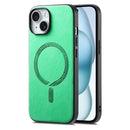 For iPhone 13 Solid Colour Retro Magsafe PU Back Cover Phone Case