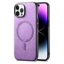 For iPhone 11 Pro Solid Colour Retro Magsafe PU Back Cover Phone Case
