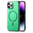 For iPhone 11 Pro Solid Colour Retro Magsafe PU Back Cover Phone Case