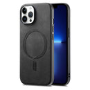 For iPhone 14 Solid Colour Retro Magsafe PU Back Cover Phone Case