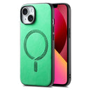 For iPhone 13 Solid Colour Retro Magsafe PU Back Cover Phone Case
