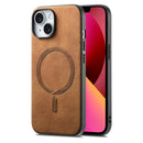 For iPhone 13 Solid Colour Retro Magsafe PU Back Cover Phone Case