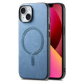 For iPhone 13 Solid Colour Retro Magsafe PU Back Cover Phone Case