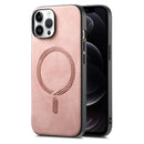 For iPhone 15 Solid Colour Retro Magsafe PU Back Cover Phone Case