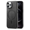 For iPhone 15 Pro Max Solid Colour Retro Magsafe PU Back Cover Phone Case