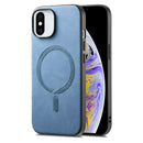 For iPhone 15 Solid Colour Retro Magsafe PU Back Cover Phone Case