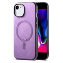 For iPhone 15 Pro Max Solid Colour Retro Magsafe PU Back Cover Phone Case