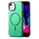 For iPhone 15 Pro Max Solid Colour Retro Magsafe PU Back Cover Phone Case