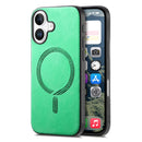 For iPhone 15 Pro Max Solid Colour Retro Magsafe PU Back Cover Phone Case