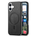 For iPhone 15 Pro Max Solid Colour Retro Magsafe PU Back Cover Phone Case