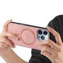 For iPhone 15 Solid Colour Retro Magsafe PU Back Cover Phone Case