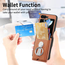 For Samsung Galaxy Z Flip 6 Carbon Fibre Card Wallet Fold Ring Holder Phone Case