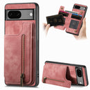 Retro Leather Zipper Wallet Back Phone Case
