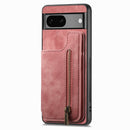 Retro Leather Zipper Wallet Back Phone Case