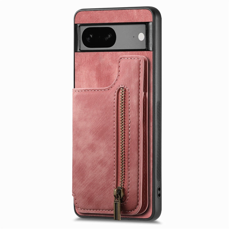 Retro Leather Zipper Wallet Back Phone Case