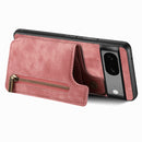 Retro Leather Zipper Wallet Back Phone Case