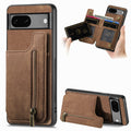 Retro Leather Zipper Wallet Back Phone Case