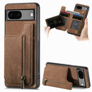 Retro Leather Zipper Wallet Back Phone Case