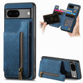 Retro Leather Zipper Wallet Back Phone Case