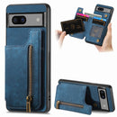 For Google Pixel 7 Leather Zipper Wallet Back Phone Case