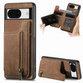 For Google Pixel 8a  Leather Zipper Wallet Back Phone Case